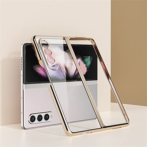 Housse Galaxy Z Fold 3 antichoc premium transparente aux finitions de placage or