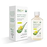 AloeCure USDA Organic Certified Pure Aloe Vera Juice Lemon Flavor, 1x500ml Bottle, Inner Leaf, Acid...
