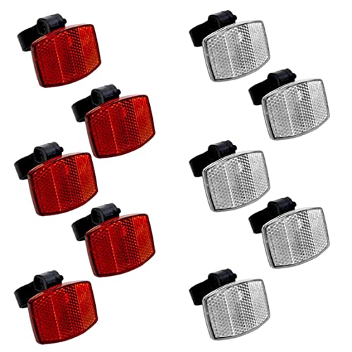 Jeorywoet Bike Reflectors Bike Front Rear Safe Warning Light Reflector Cycling Accessories for Handlebar Saddle 10PCS, Bike Warning Reflector