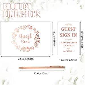 Alternative view of Zonon Hochzeitsgästebuch mit Stift, Hochzeitserinnerungsbuch mit Tischkarten, Gästebuch, weißes Einband mit Folie für Gäste, Besucher, um bei Hochzeit, Party, Hotel, Baby-Brautdusche, 22,9 x 15,2 cm
