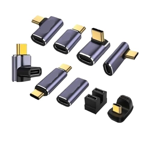 USB 4.0 PD 240W OTG TY>pe C - Thunderbolt3 延長ケーブル アダプタ L型 オス - メス PC用 40Gbps(D)