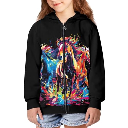 Image of Unisex Zipper Sweatshirt Boys Girls Hooded with 2 Pocket Pullover Hoodies for 6-16Y Kids