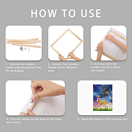 image for Caydo 2 Pack Canvas Stretcher Bars Kit, 12x16 Inch Removable Canvas Wo