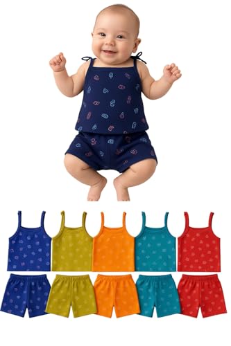 Image of New Born 0-3 Months Baby Wear Unisex Cotton Knot Jhabla Dress | Boy & Girl 6 Months Baby Dress Nightsuit, Bodysuit Jabla Clothing Baby Wear| Clothing Set for Born Baby Gift Pack | Pack Of 5 Combo