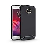 TUDIA Moto Z2 Play Case, Slim-Fit HEAVY DUTY [MERGE] EXTREME Protection/Rugged but Slim Dual Layer Case for Motorola Moto Z2 Play (Matte Black)