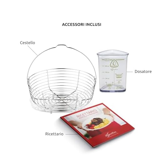 Lagostina Novia Vitamin Lagoeasy'UP Pentola a Pressione 7 L in Acciaio Inox 18/10 Ø 22 cm, Pentola Induzione e Gas, Coperchio con Apertura Facilitata, Inclusi Cestello, Ecodose e Ricettario