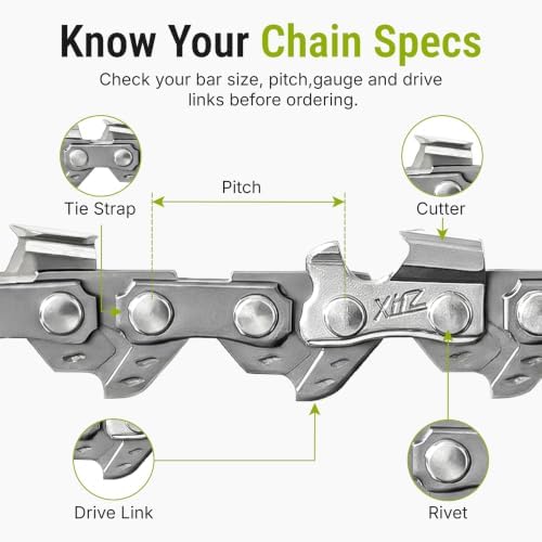 Autubin 6 Inch Chainsaw Chain, 1/4" Pitch, .043" Gauge, 37 Drive Links - 2