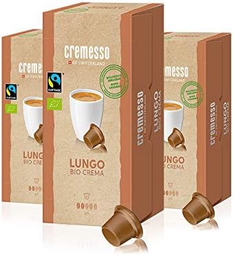 Cremesso Lungo Organic Crema, 16 Capsules, Pack of 3