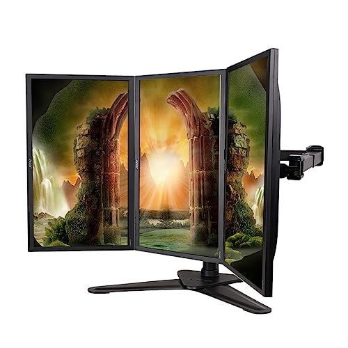 Soporte de monitor de 3 pantallas brazo triple articulado de mesa 10 30 pulgadas