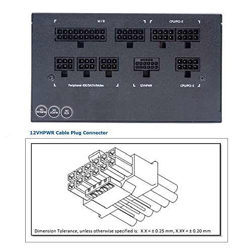 Adaptador modular de energía ATX3.0 12VHPWR PCI-E 5.0 macho a hembra 16 pines miniatura 6