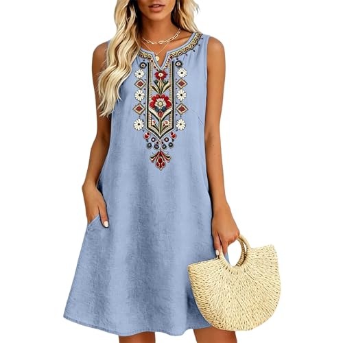 Robe été femme coton et lin idéale pour vos journées plage et brunchs