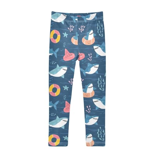 Shark Starfish Blue Sea Girls Leggings Soft Stretch Workout Yoga Dance Pants for Kids Casual Tights