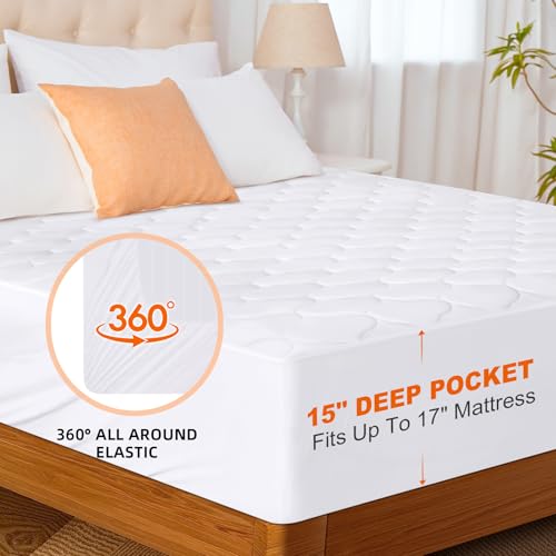 HYLEORY Heated Mattress Pad Queen Size Dual Control, Fast Heating Bed Warmer, Electric Mattress Pad Cover with Deep Pocket 9 Heat Settings, 10 H Auto Shut Off, Machine Washable, White 60\"*80\" - Thumbnail 5