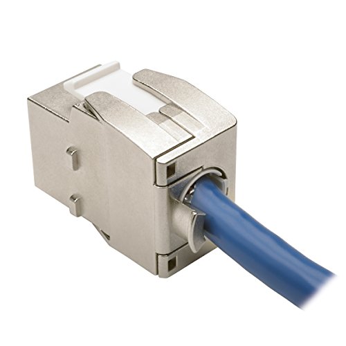 Placa de pared blindada Cat6a sin herramientas con conector RJ45 de Tripp Lite 3