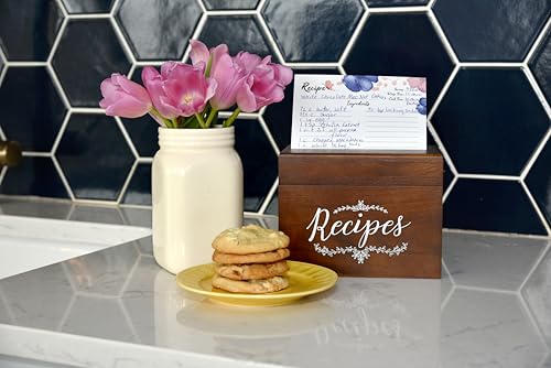 OUTSHINE Recipe Box, Recipe Holder, Recipe Organizer, 4x6 Recipe Card Box, Recipe Card Holder, Vintage Wood Recipe Box - Thumbnail 7