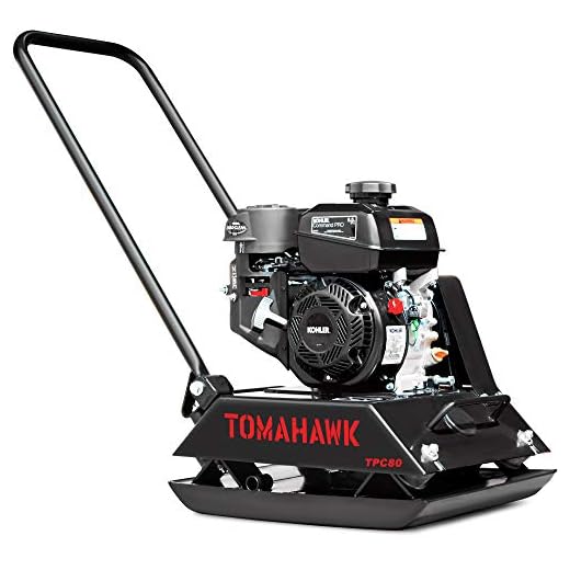 TOMAHAWK Vibratory Plate Compactor Tamper for Dirt, Asphalt, Gravel, Soil Compaction with Kohler Engine