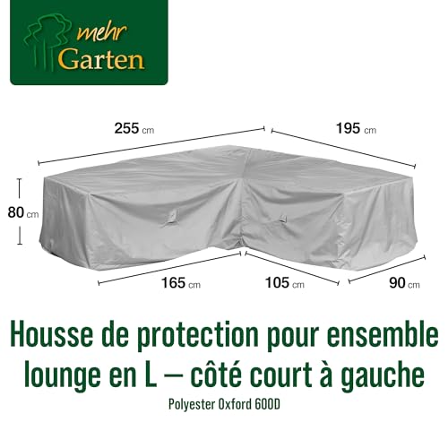 Housse canapé d'angle jardin asymétrique 255x195 bâche imperméable - 3