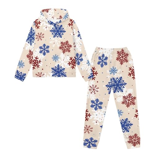 2 Pcs Tracksuit Set for Girls 5-12 Athletic Hoodie and Jogging Sweatpant Long Sleeve Casual Sweatsuit for Kids