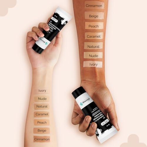 Image of The Derma Co. 1% Hyaluronic Hydrating High Coverage Foundation With SPF 40 PA+++ for 12 Hour Long Stay & 12 Hour Oil Control | For All Skin Types & Even Skin - 18ml (03 Natural, 18ML)