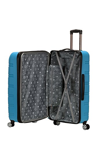 Image of Rockland Melbourne Hardside Expandable Spinner Wheel Luggage, Checked Large 28 inch, Turquoise