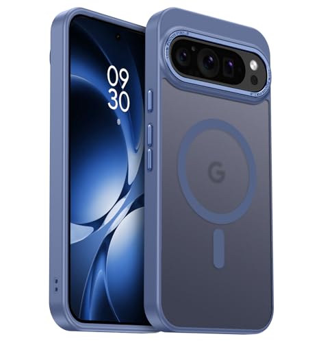 DUEDUE Capa magnética para Google Pixel 10 Pro, Pixel 10 [compatível com Magsafe], capa protetora traseira fosca translúcida antiarranhões à prova de choque para Google 10/10 Pro, azul claro