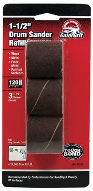 Gator 1.5 in. Dia. x 1.5 in. L Aluminum Oxide Abrasive Sleeve Refill 120 Grit Fine 3 pc.