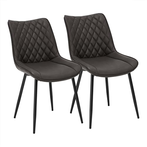 WOLTU Chaise de Salle à Manger Lot de 2, Fauteuils de Salon Scandinaves, pour Salle de Séjour, Chambre à Coucher, Cuisine, en Similicuir et Métal,...