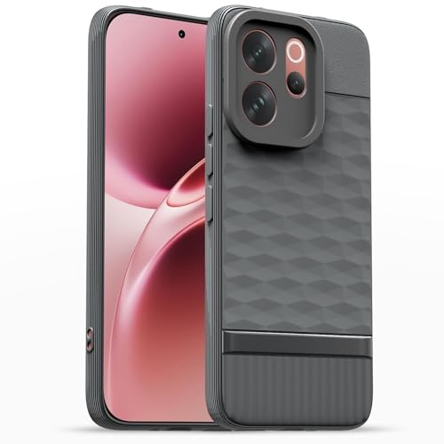 Image of Pikkme Back Cover for Vivo V70 5G Camera Protection 3D Hexa Cube Design Silicone Protective Bumper Case (Grey)
