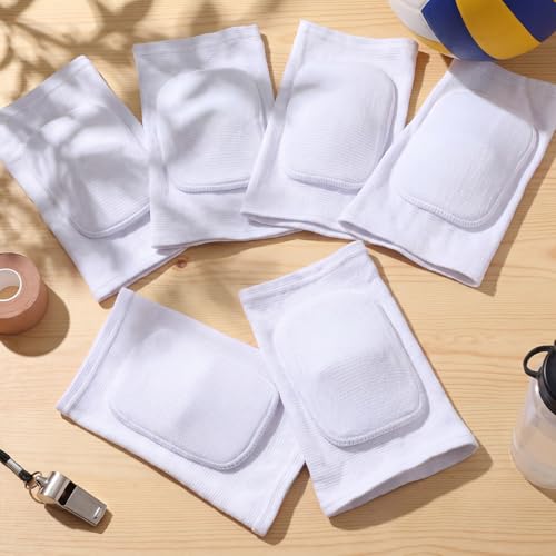 Image of Simgoing 18 Pairs Volleyball Knee Pads for Dancers, Cheerleaders, Breathable Knee Pads for Men Women Kids Knees Protective, Knees Brace for Volleyball Dance Tennis Workout Climbing (M,White)