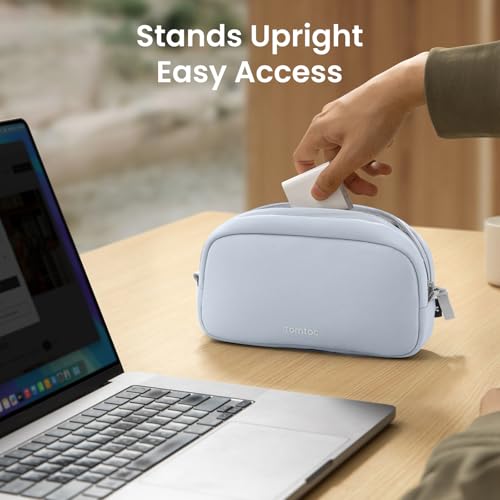 Image of tomtoc Electronics Organizer Travel Case Performance, Water Resistant Bag Cable Tech Pouch Accessories, Carry Storage for Cord, Phone, Cables, Airpods, USB Flash Drive, Daily Items