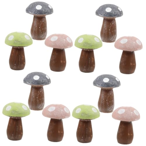 SUPVOX Lot De 4 Statues en Forme De Champignon en Résine Décoration De Jardin Réaliste Figurine De Champignon pour Bureau Jardin 3 Pièces X 4