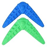 VILLCASE 2 Stück Hund Bumerang Gummi Outdoor Hund Training Spielzeug Leichte Übung Spielen Kau Flyer für Welpen