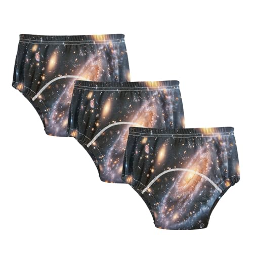 panksolu Potty Training Pants 3 Packs Toddler Training Underwear for Baby Boys Girls Galaxy Universe Space Multicolor