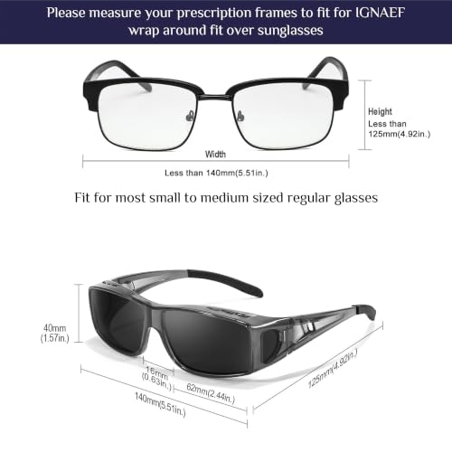 Image of IGnaef Polarized Fit Over Sunglasses for Men UV Protection, Wrap Around Shades for Fishing Driving