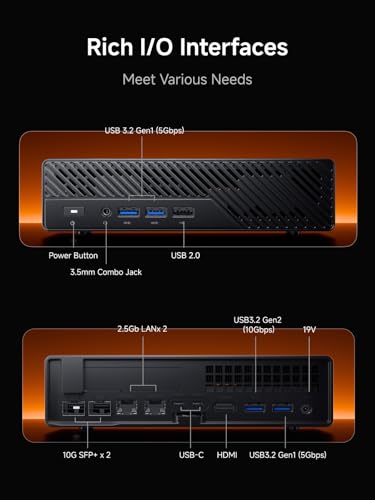 Image of MINISFORUM MS-A2 Mini Workstation AMD Ryzen 9 9955HX(16C /32T, up to 5.4GHz) 96GB RAM 2TB SSD Mini PC, HDMI /2xUSB-C Triple Display Mini PC, 2x2.5G LAN Port|10G SFP+ Port, Support M.2 2280 /22110 /U.2 SSD
