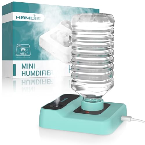 HOMDIS Portable Humidifiers for Travel, Small Mini Humidifier with Auto Shut-Off, Nightlight and Storage Bag for Hotel, Bedroom or Office, Plant Humidifier Indoor, Green by HOMDIS - Used condition - CA$16.14