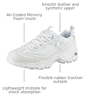 Skechers Women's D'lites Fresh Start Memory Foam Lace-up Sneaker, White/Silver, 9 Wide — image 3