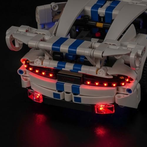 Hilighting Upgraded Led Light Kit Compatible with LEGO Dodge Viper GTS-R Sports Car Building Set, RC Version Compatible with LEGO 42234 (Model Not Included) - 4