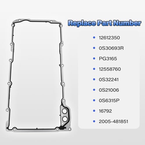 Image of Oil Pan Gasket Set, Replace 12612350 OS30693R | Compatible with Chevy Silverado, Suburban, Tahoe, Trailblazer, GMC Sierra, Yukon, Cadillac Escalade, 4.8L 5.3L 6.0L 6.2L