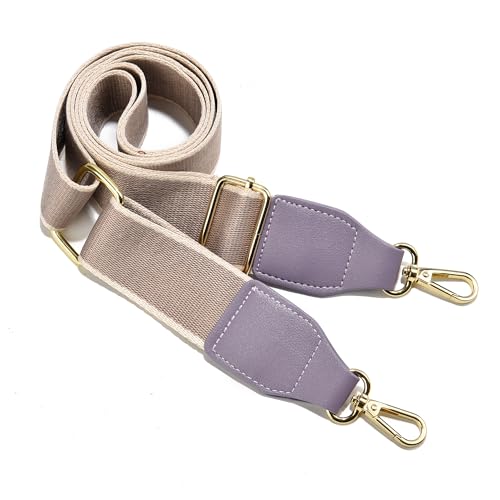 Image of Purse Strap Wide Replacement Crossbody Bag Straps, 1.5 inch Canvas Handbag Shoulder Strap, Adjustable Tote Belt（Gold Hardware