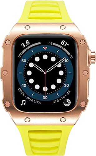 Boîtier de montre pour Apple Watch Band Series 8 7 6 SE 5 bracelet métal caoutchouc homme