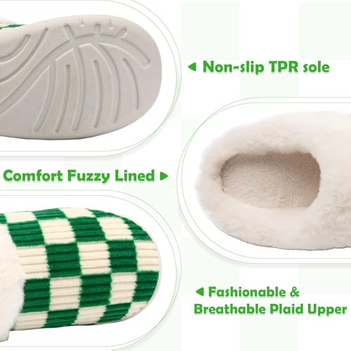 Image of Guyarns House Slippers for Women & Men - Fuzzy, Casual Indoor /Outdoor Shoes with Memory Foam & Faux Fur Lining