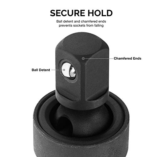NEIKO 02486A Impact Universal Joint-Socket Swivel Set, Socket Extension Set Made From Cr-Mo with Included 1/4-, 3/8-, and 1/2-Inch Sockets, Set of 3 by NEIKO - Image 4