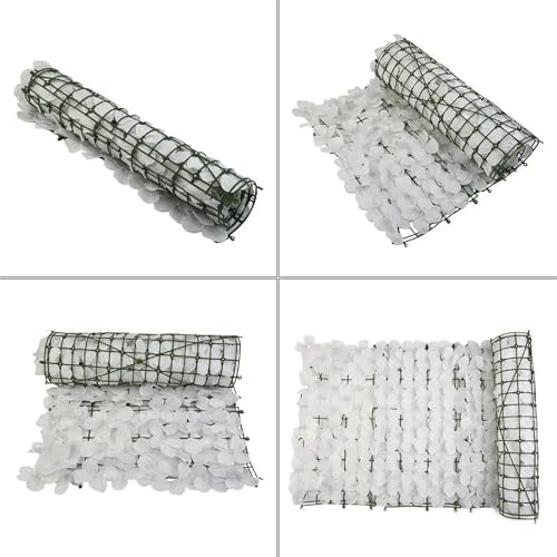 Flores artificiales de cerezo blanco: panel ocultación exterior, seto sintético para bodas 8