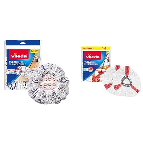 Vileda Zestaw 2produkty Wkład do mopa Turbo 3w1 + Wkład do mopa Turbo 2w1 2szt