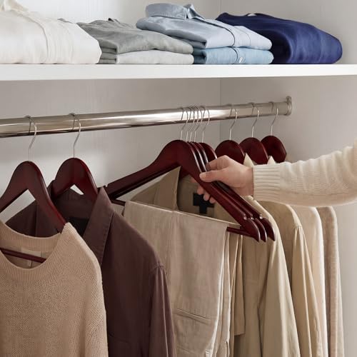 Image of StorageWorks Wooden Coat Hangers, 30 Pack Wood Clothes Hanger for Closet