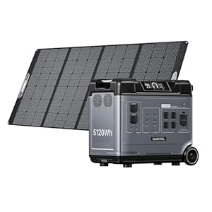 OUKITEL P5000 Solar Generator with 400W Solar Panel, 5120Wh Portable Power Station, 2200W AC Outlets, LiFePO4 Battery Backup, Fast Charging for Home Use, Power Outage, Camping, RV, Emergencies