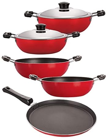 Nirlon Non-Stick Aluminium 5 Piece Gas Compatible Kitchen Cooking Utensil Combo Gift Set Online