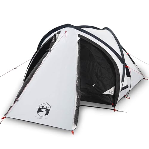 HOMELEN Tenda da campeggio a cupola per 2 persone, colore bianco, impermeabile, 222 x 120 x 110 cm, tenda oscurante da campeggio
