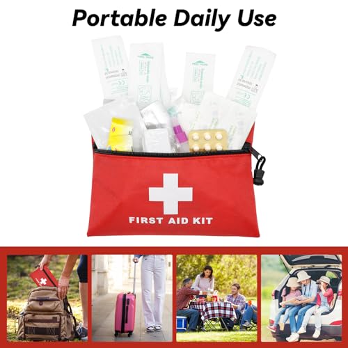 Image of Faylapa 12Pcs Mini Empty First Aid Bag, 7.87x5.51 inches Travel Essentials Medical Pouch Bag for Travel, Home, Office, Vehicle, Camping, Outdoor (Bag Only)